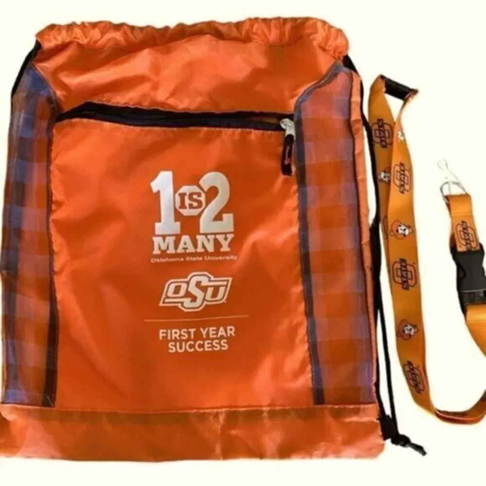 NWT OSU Oklahoma State University Freshman Nylon Back Pack & Lanyard
